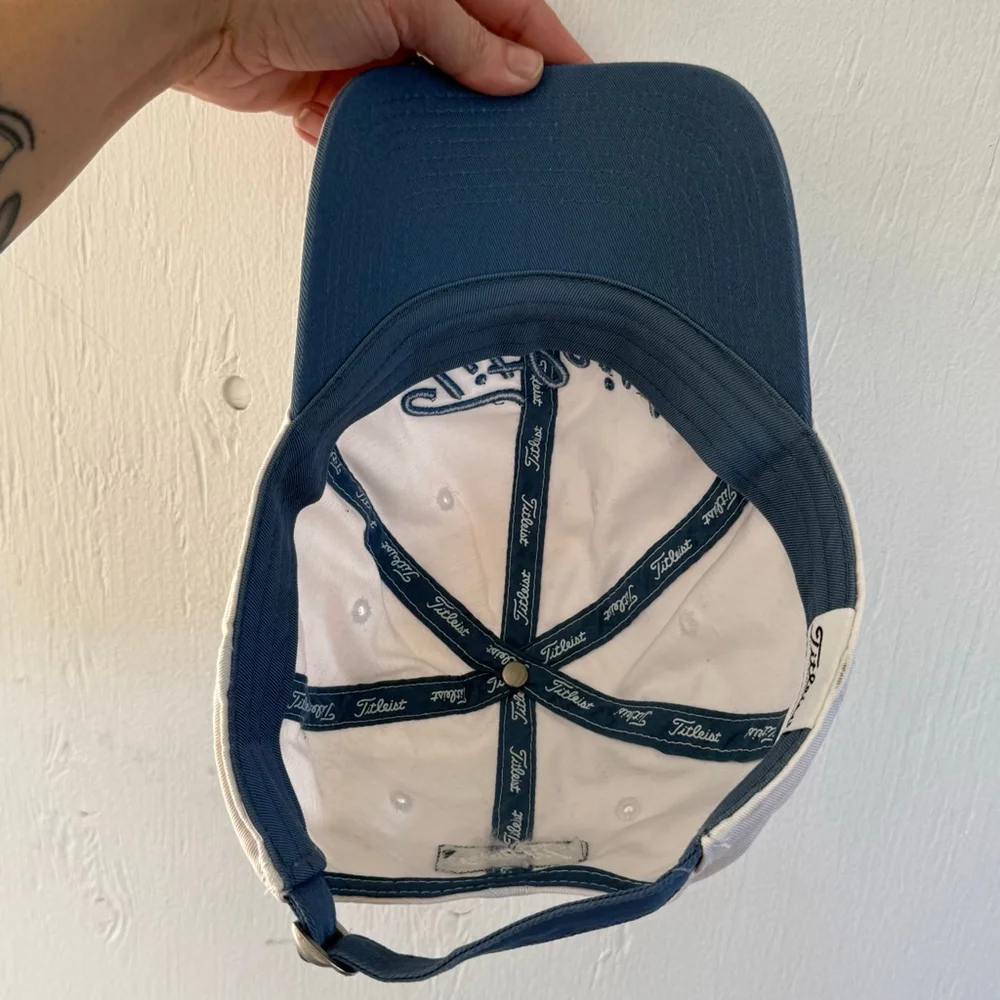 Titleist Script Logo Golf Hat - White/Navy One Size